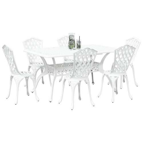 Set od 4 Bijela Lijevani aluminij 150 cm x 90 cm x 72 cm Cijena
