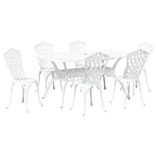Set od 4 Bijela Lijevani aluminij 150 cm x 90 cm x 72 cm Cijena