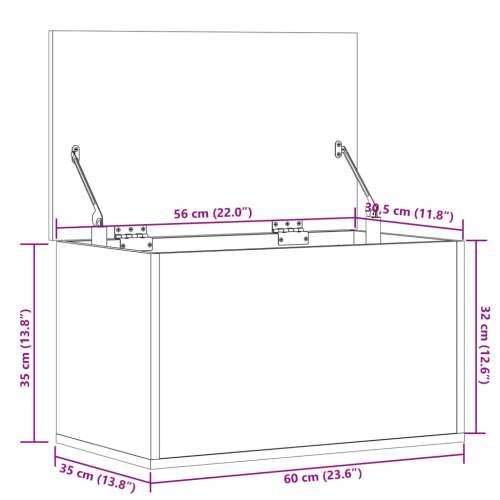 Kutija za pohranu boja hrasta 60x35x35 cm od konstruiranog drva - sonoma hrast 60 x 35 x 35 cm 1 Cijena