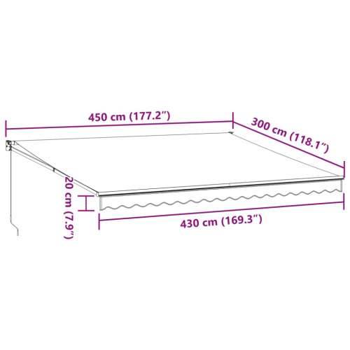 Tenda na ručno uvlačenje bordo 450 x 300 cm - Tamno crvena 450 x 300 cm 1 Cijena