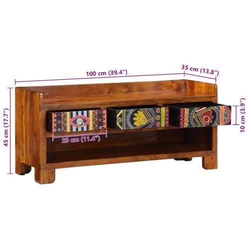 klupa za cipele 100x35x45 cm masivno drvo akacije Cijena