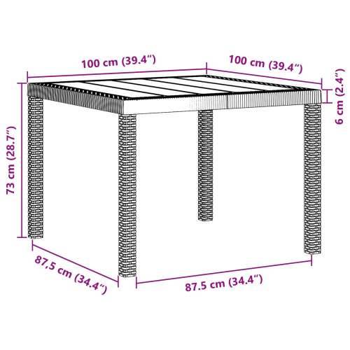 Vrtni Stol Smeđi 100x100x73 cm Poli Rattan Cijena
