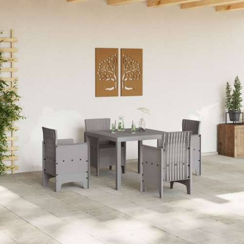 Stol za vrt Svjetlosiva 100x100x73 cm Poli Ratan Cijena