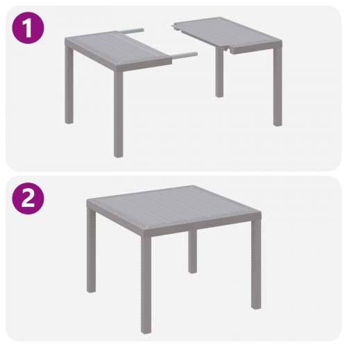 Stol za vrt Svjetlosiva 100x100x73 cm Poli Ratan Cijena
