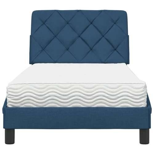 Krevet s madracem plavi 90 x 200 cm od tkanine - Plava 90 x 200 cm Cijena