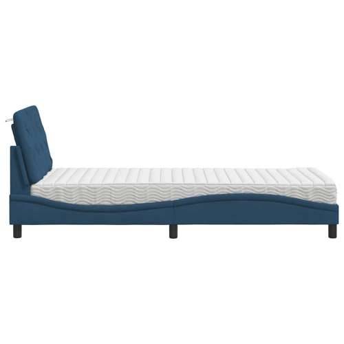 Krevet s madracem plavi 90 x 200 cm od tkanine - Plava 90 x 200 cm Cijena