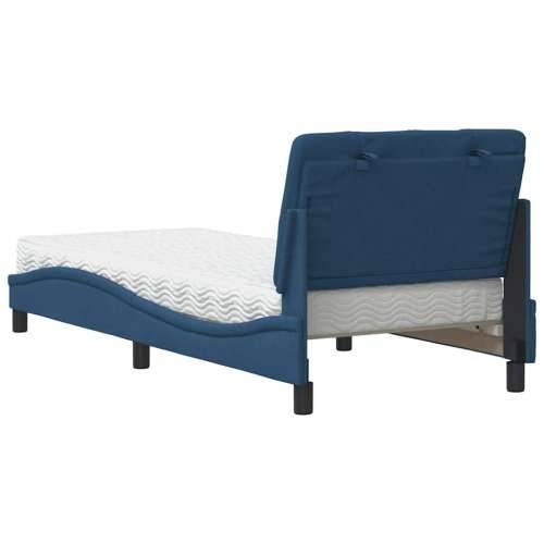 Krevet s madracem plavi 90 x 200 cm od tkanine - Plava 90 x 200 cm Cijena