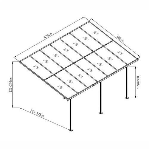 Westmann - Nadstrešnica za terasu - 435x300 cm (13,02 m²) - Bijela - BRANDED IN GERMANY Cijena