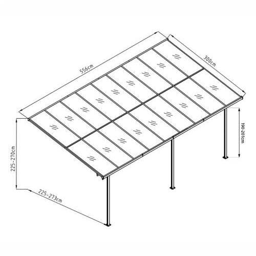Westmann - Nadstrešnica za terasu - 556x300 cm (16,68 m²) - Bijela - BRANDED IN GERMANY Cijena