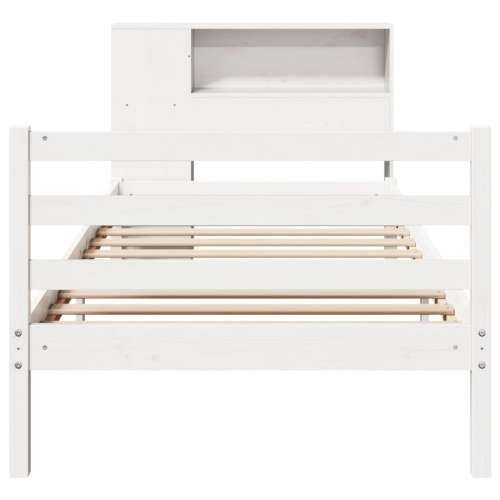 Krevet s regalom za knjige bez madraca bijeli 75x190cm borovina - Bijela 75 x 190 cm Cijena