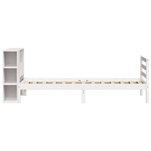 Krevet s regalom za knjige bez madraca bijeli 75x190cm borovina - Bijela 75 x 190 cm Cijena