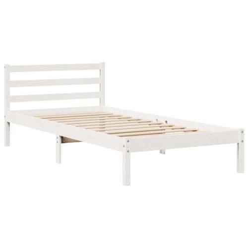 Krevet s regalom za knjige bez madraca bijeli 75x190cm borovina - Bijela 75 x 190 cm Cijena