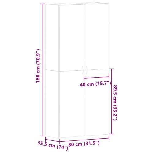 Ormar za cipele Betonski sivi 80x35,5x180 cm Konstruirano drvo Cijena