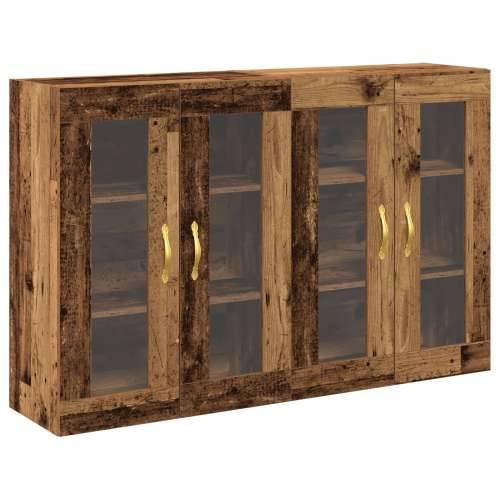 Zidni ormar Set od 2 Smeđi Masivno drvo 139 x 34 x 90 cm Bife Cijena