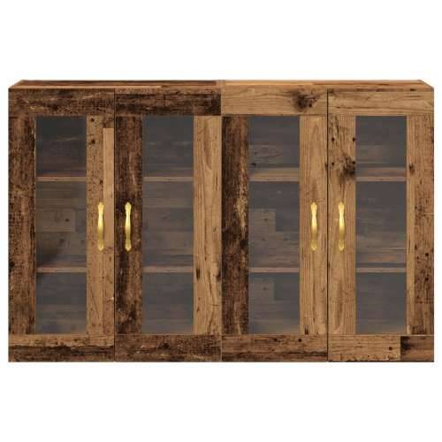 Zidni ormar Set od 2 Smeđi Masivno drvo 139 x 34 x 90 cm Bife Cijena