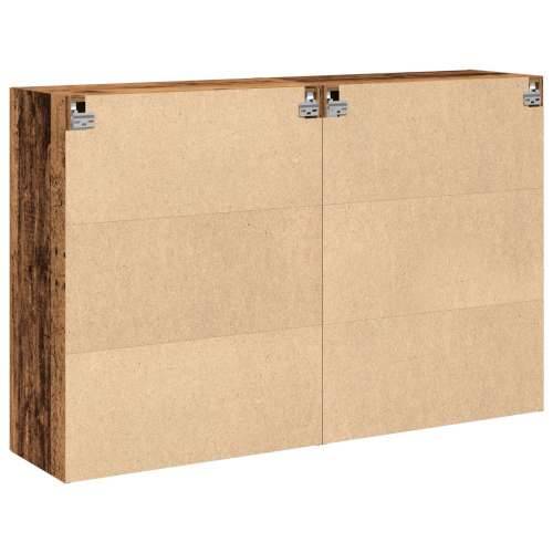 Zidni ormar Set od 2 Smeđi Masivno drvo 139 x 34 x 90 cm Bife Cijena