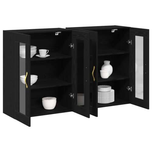 Zidni kabinet Set od 2 Crni hrast Drvo, Staklo 139 x 34 x 90 cm Cijena