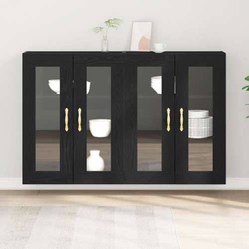 Zidni kabinet Set od 2 Crni hrast Drvo, Staklo 139 x 34 x 90 cm Cijena
