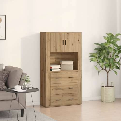 Visoki ormar od umjetnog hrasta 80x33x150 cm konstruirano drvo Cijena