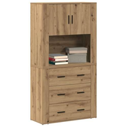 Visoki ormar od umjetnog hrasta 80x33x150 cm konstruirano drvo Cijena