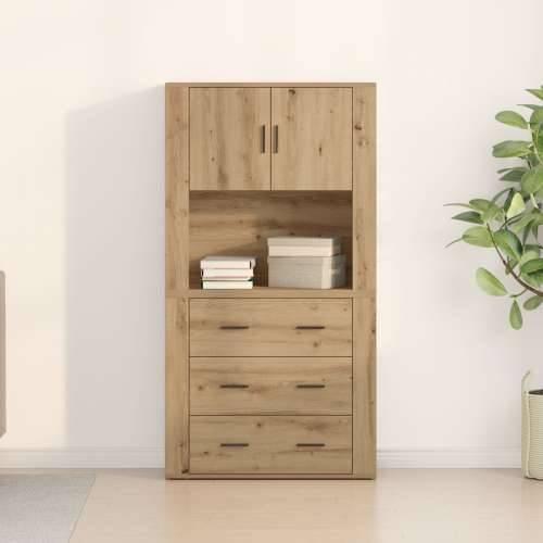 Visoki ormar od umjetnog hrasta 80x33x150 cm konstruirano drvo Cijena