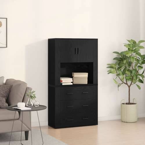 visoki ormar crni hrast 80x33x150 cm konstruirano drvo Cijena