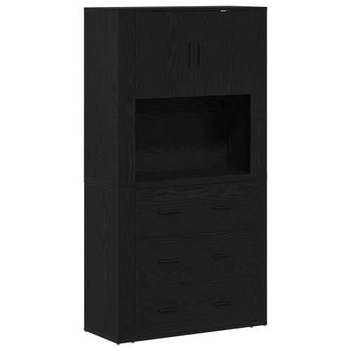 visoki ormar crni hrast 80x33x150 cm konstruirano drvo Cijena