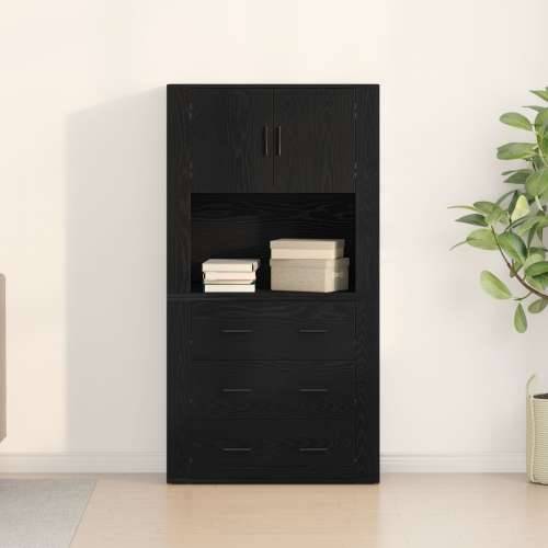 visoki ormar crni hrast 80x33x150 cm konstruirano drvo Cijena