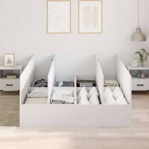 Okvir krevet s prostorom za pohranu Bijela 160x200 cm Cijena