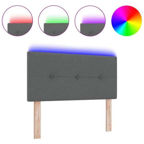 LED uzglavlje s gumbima Tamno sivo 90 cm Tkanina Cijena