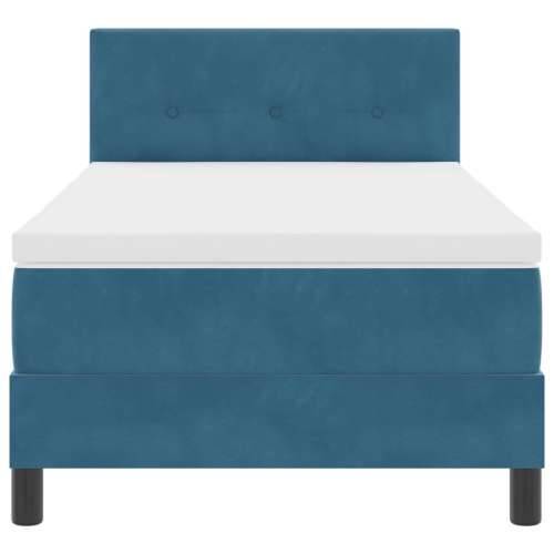 Box Spring Krevet s Madracem Tamno Plava 90x200 cm Baršun Cijena