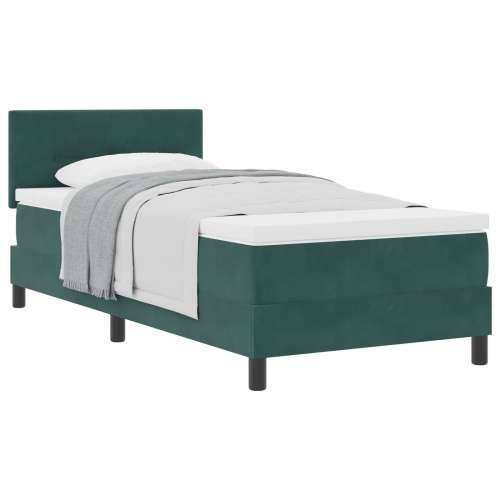 Box Spring Krevet s Madracem Tamno Zelena 100x200 cm Baršun Cijena