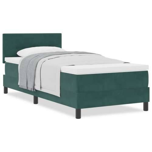 Box Spring Krevet s Madracem Tamno Zelena 100x200 cm Baršun Cijena