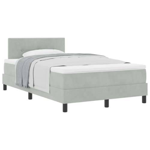 Box Spring Krevet s Madracom Svjetlosiva 120x200 cm Baršun Cijena