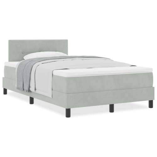 Box Spring Krevet s Madracom Svjetlosiva 120x200 cm Baršun Cijena