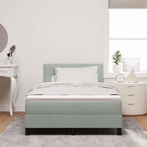 Box Spring Krevet s Madracom Svjetlosiva 120x200 cm Baršun Cijena