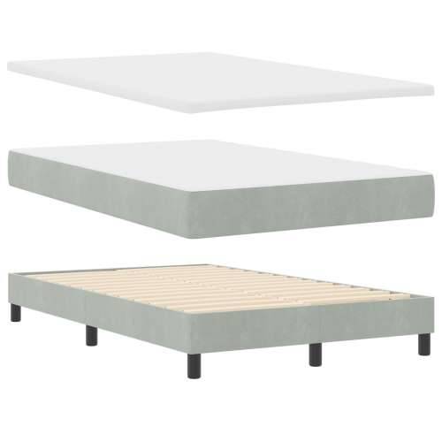 Box Spring Krevet s Madracom Svjetlosiva 120x200 cm Baršun Cijena