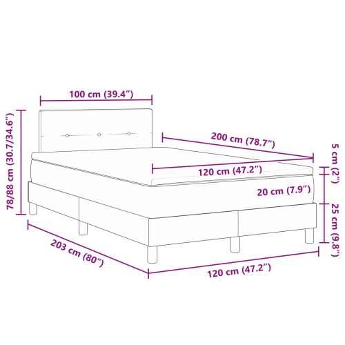 Krevet s podnicom i madracem Tamnosiva 120x200 cm Baršun Cijena