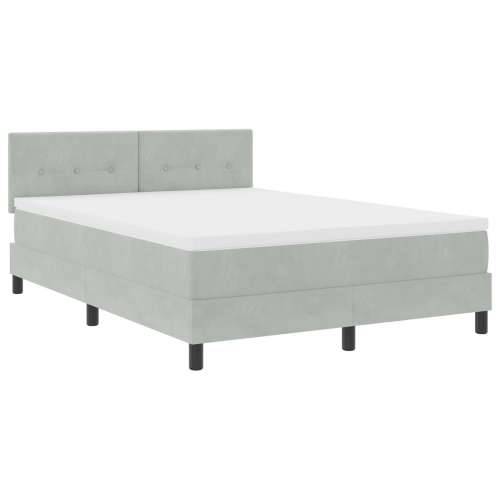 Box Spring Krevet s Madracem Svjetlosiva 140x190 cm Baršun Cijena