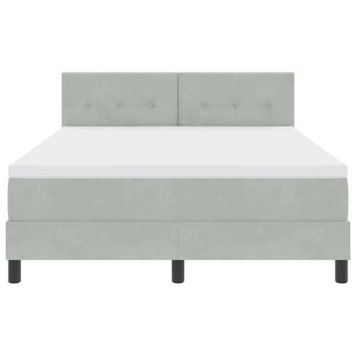 Box Spring Krevet s Madracem Svjetlosiva 140x190 cm Baršun Cijena