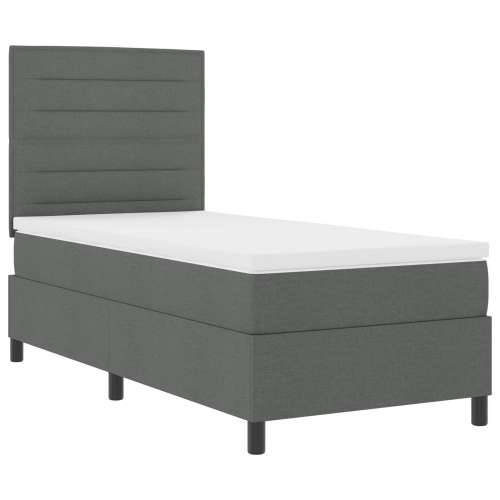 krevet s podlogom s madracem tamnosive boje 90x200 cm tkanina Cijena