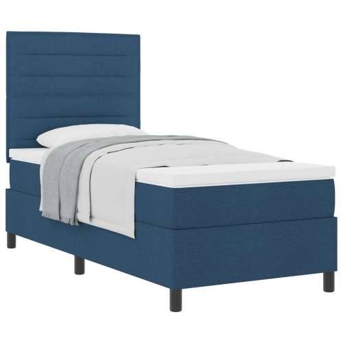 Krevet s Box Springom s Madracem Plavi 90x200 cm Tkanina Cijena