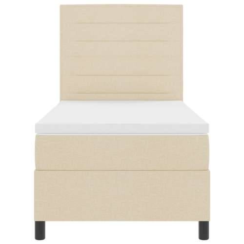 Krevet s podnicom s madracem krem 100x200 cm tkanina Cijena