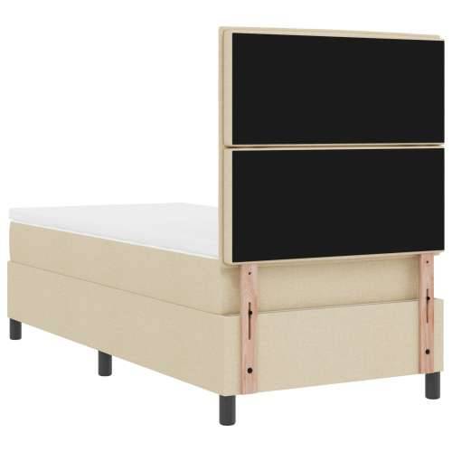 Krevet s podnicom s madracem krem 100x200 cm tkanina Cijena