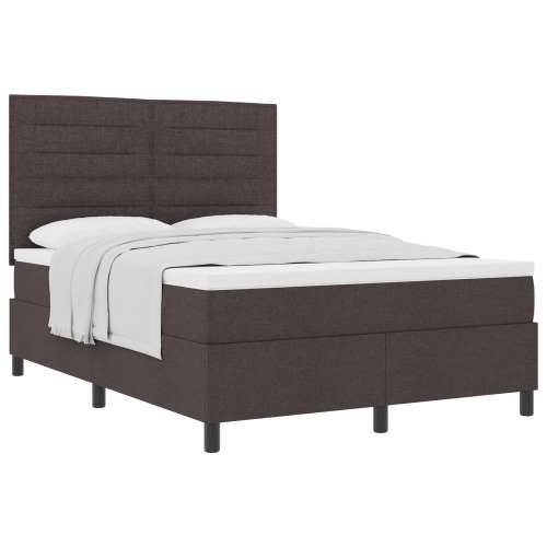 Box Spring Krevet s madracem Tamnosmeđa 140x190 cm Tkanina Cijena