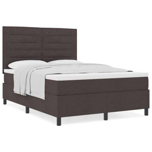 Box Spring Krevet s madracem Tamnosmeđa 140x190 cm Tkanina Cijena