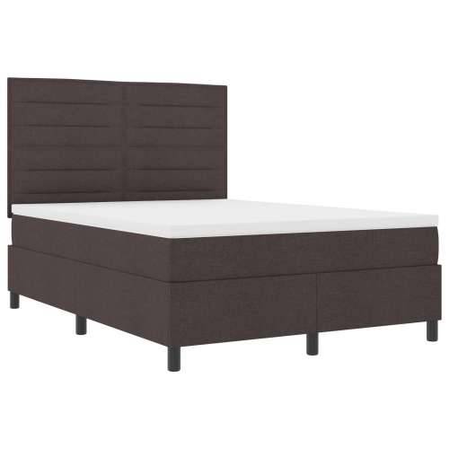 Box Spring Krevet s madracem Tamnosmeđa 140x190 cm Tkanina Cijena