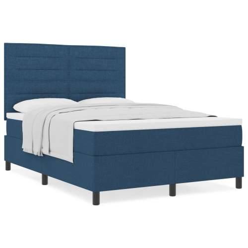 Box Spring krevet s madracem plavi 140x200 cm tkanina Cijena