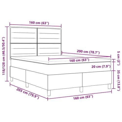 Box spring krevet s madracem taupe 160x200 cm tkanina Cijena