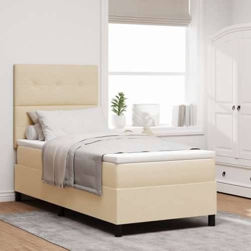Box Spring krevet s dušekom bež 100x200 cm tkanina Cijena